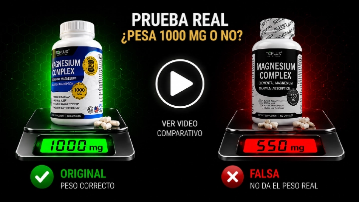 Video prueba — pesando original 1000mg vs imitación 550mg